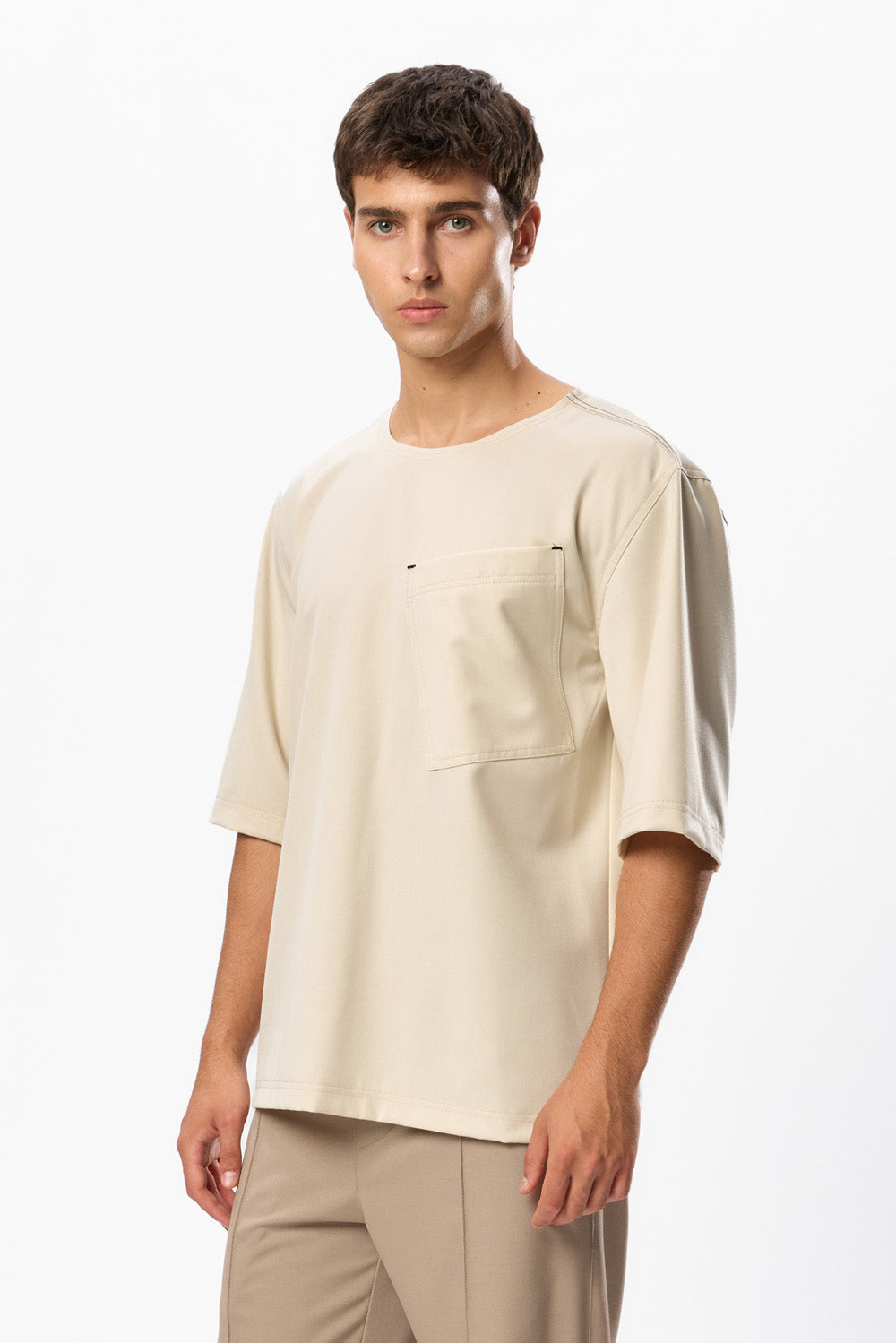 Noa Off White Wool Blend T-Shirt