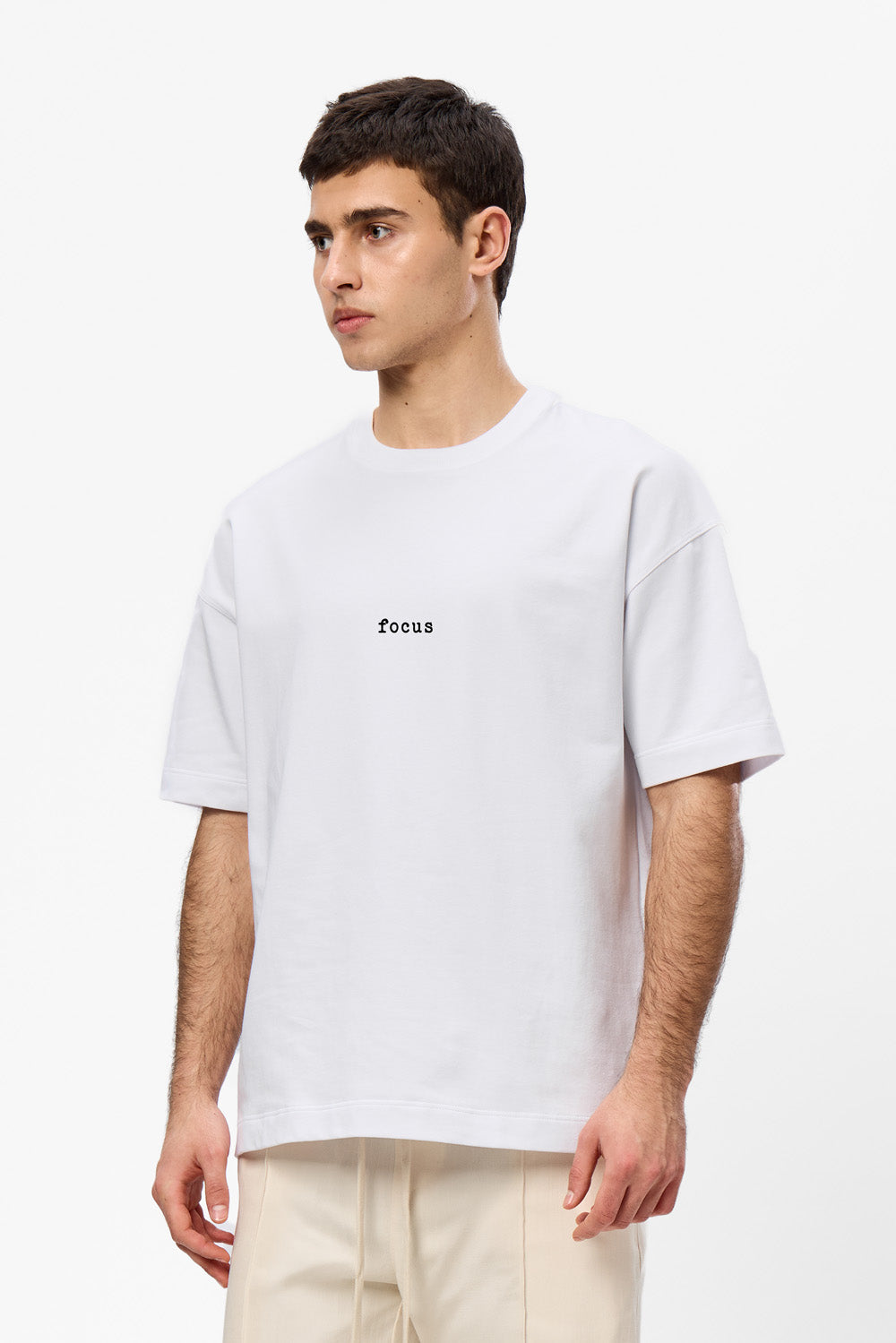 Tricou alb cu imprimeu Focus on the Mission