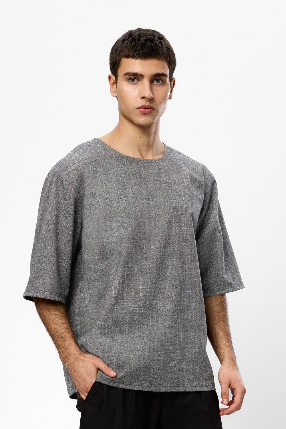 Thom grey melange cloth T-shirt