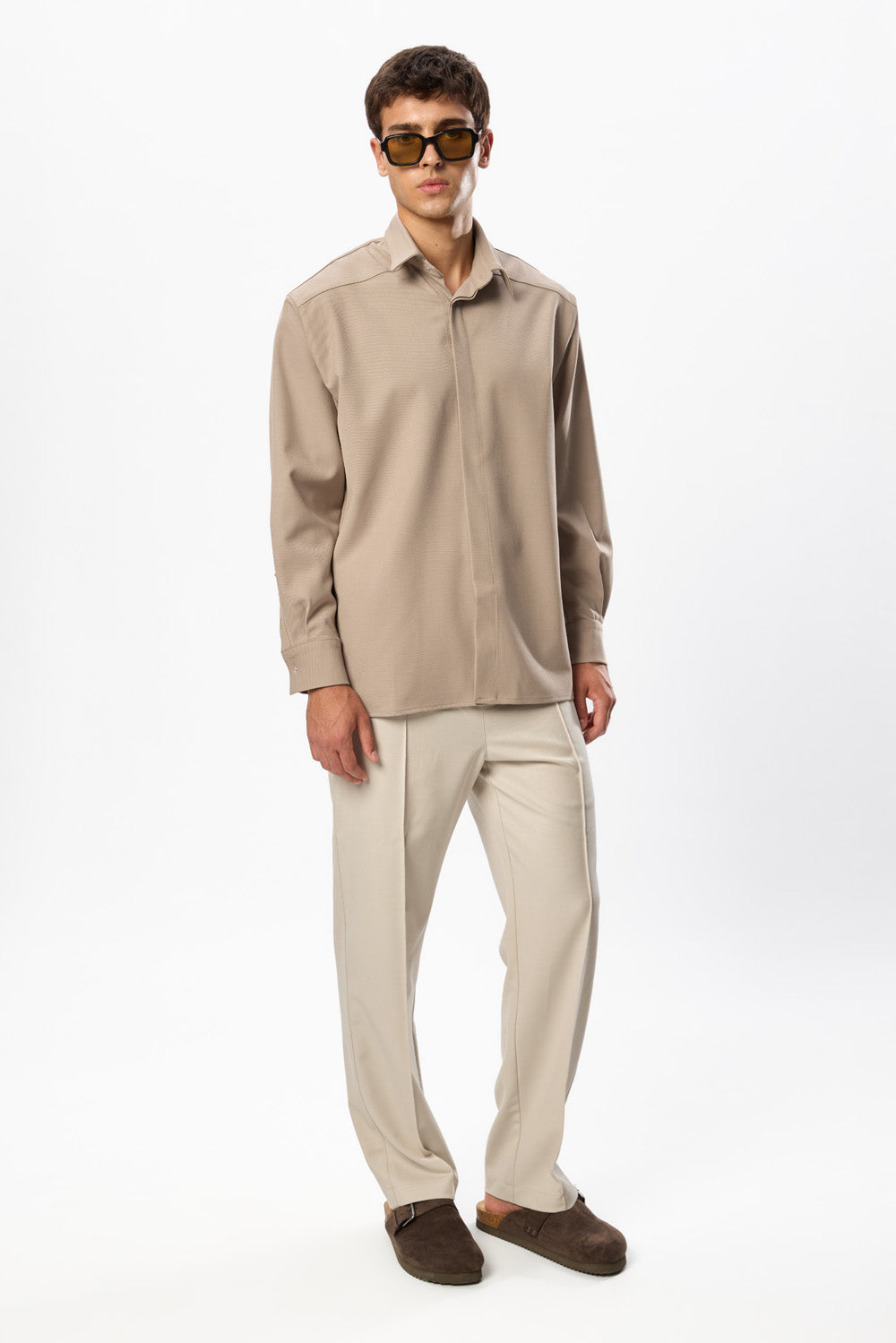 247 Beige Wool Blend Shirt