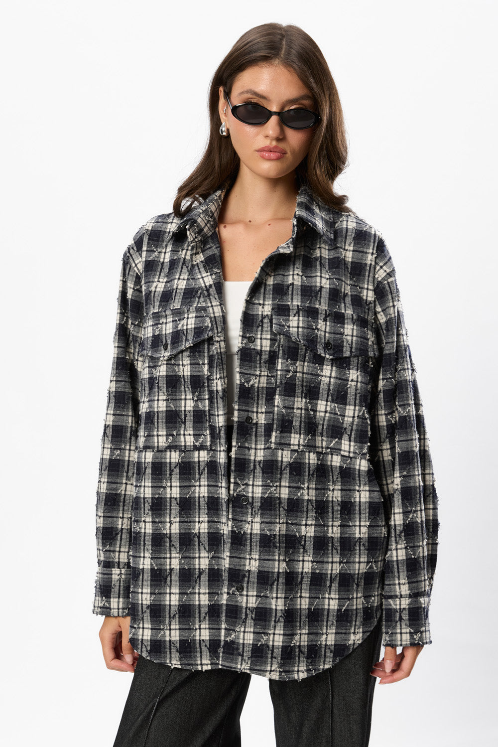 Rombo Oversized Shirt Blue