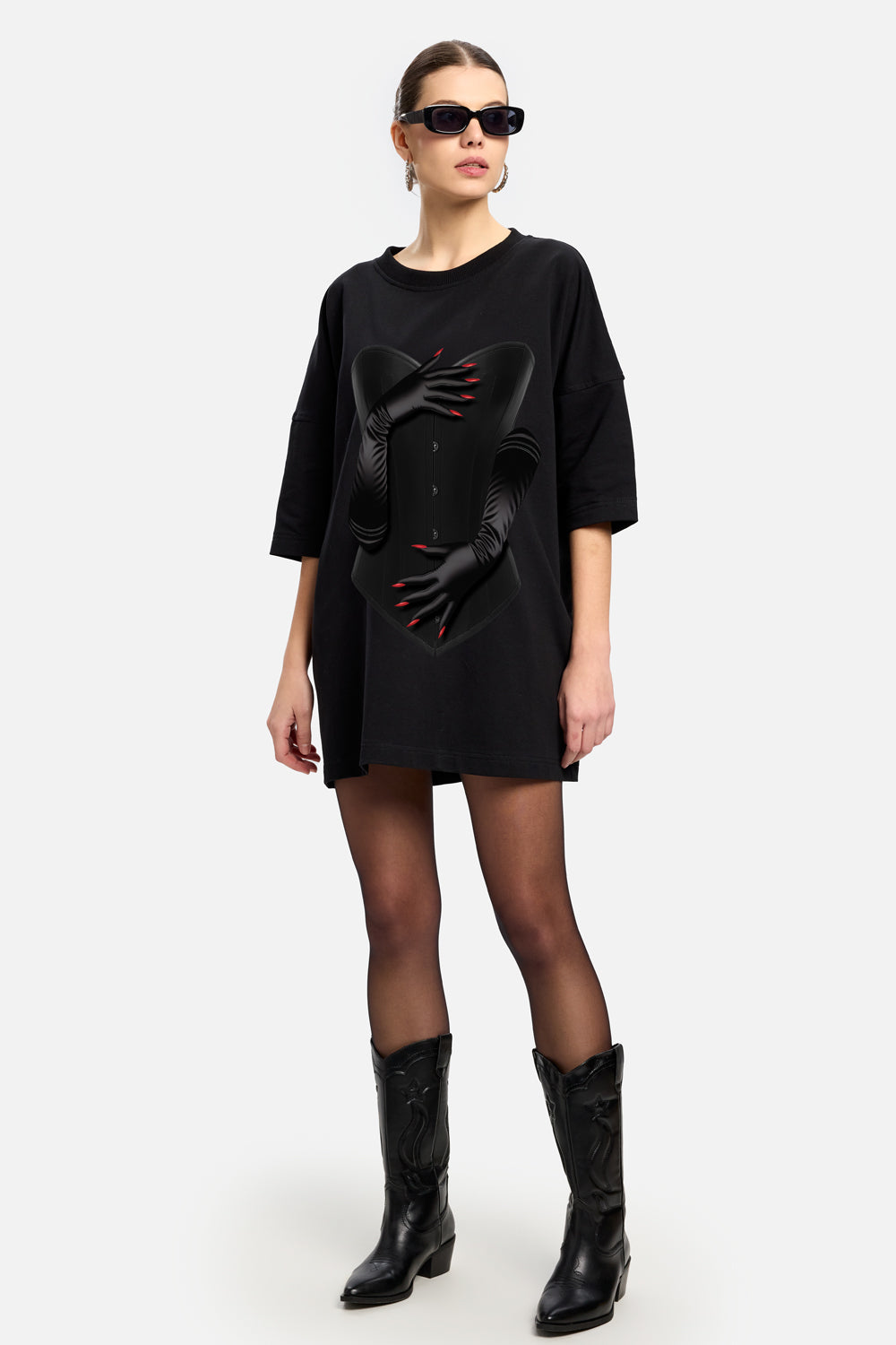 Sukienka T-shirt Bandana z nadrukiem gorsetu