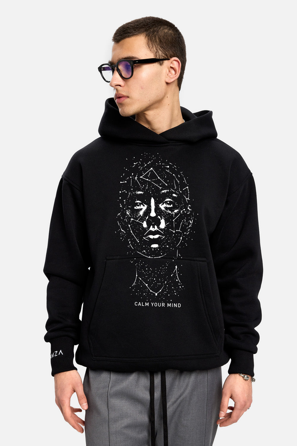 Calm printed fleece Hoodie
