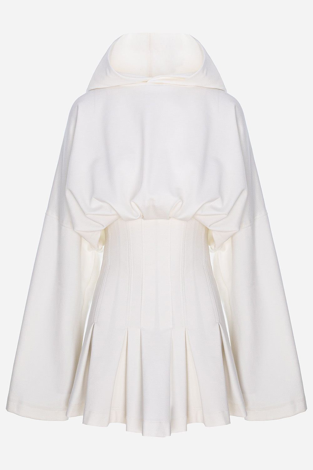 Sukienka off-white z pasem do pończoch Cairo