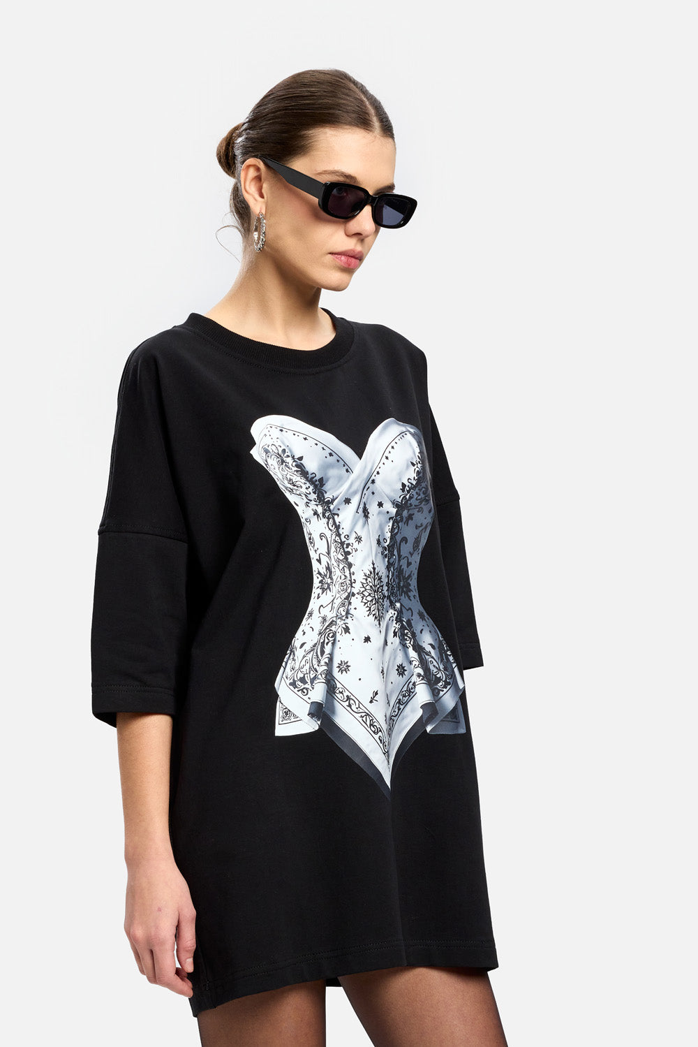 Bandana printed Corset T-shirt Dress