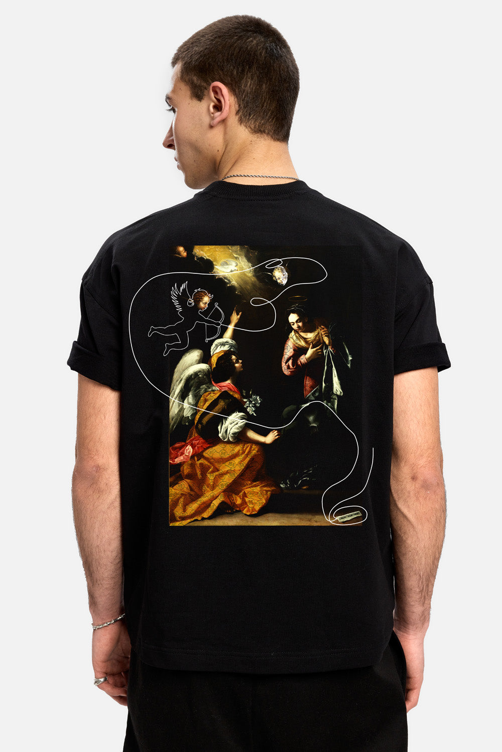 Tricou cu imprimeu Saint 2.0| Barbati | Negru | Stil Modern & Elegant | Confort & Funcționalitate | Atelier Hamza