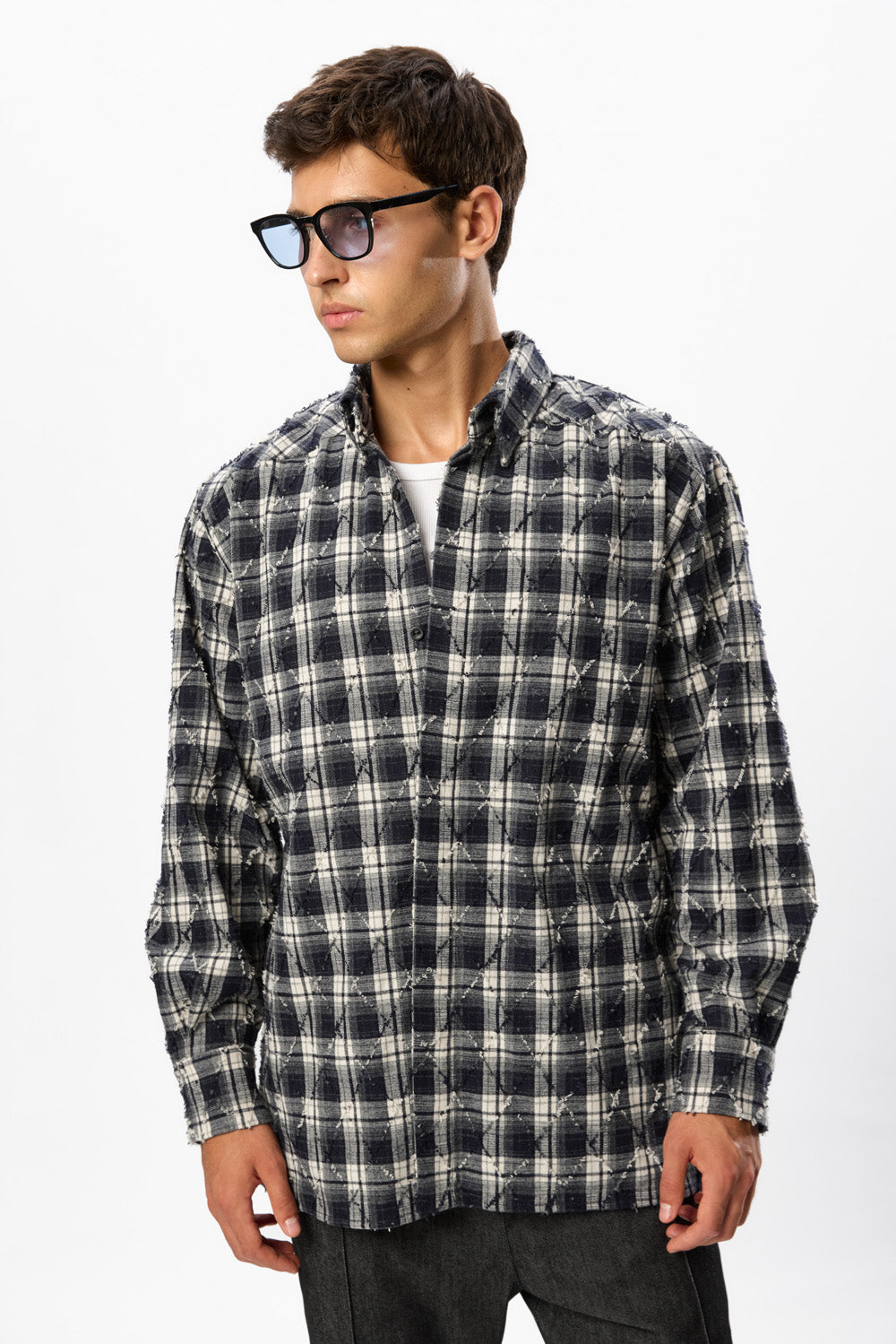 Rombo Oversized Blue Shirt