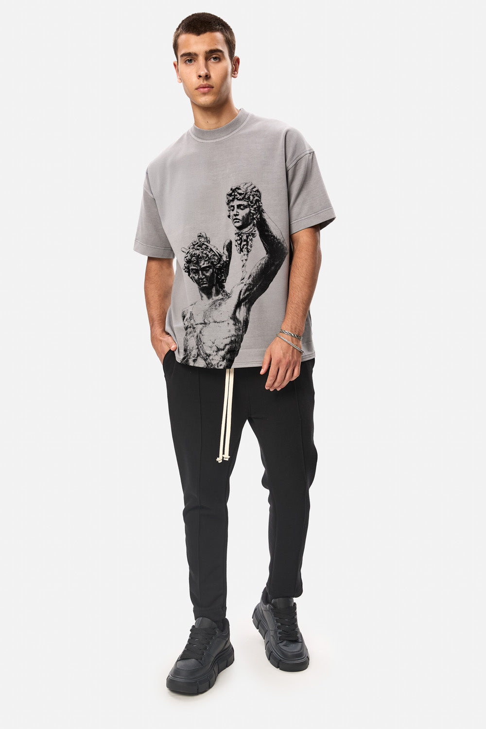 Perseus Grey Printed T-shirt