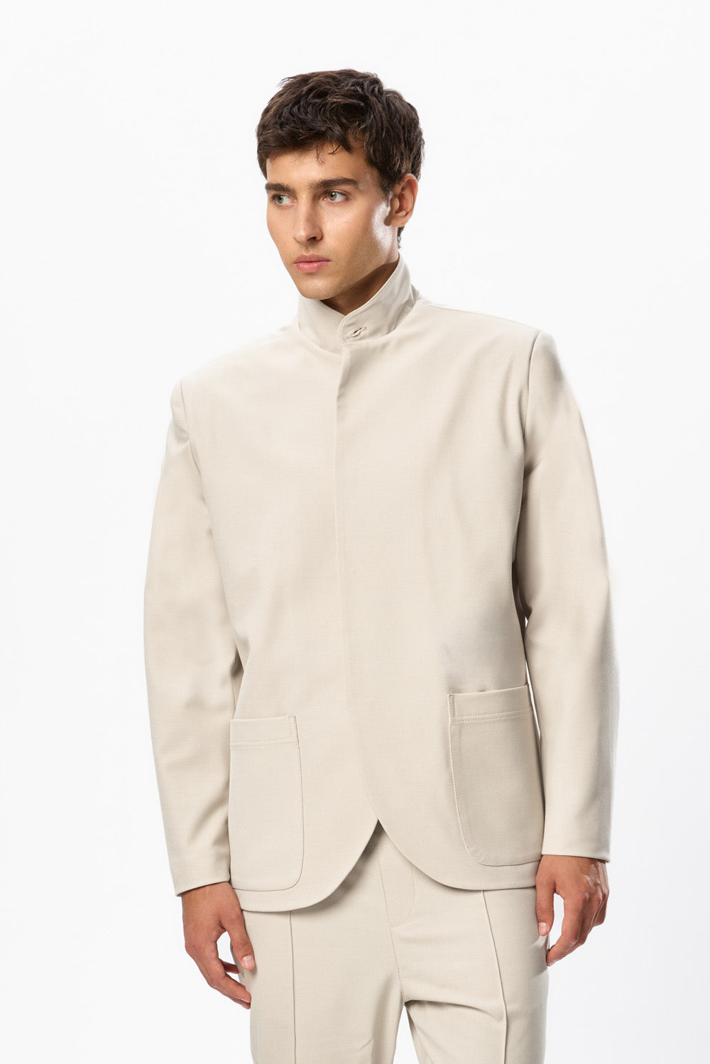 Luce Vanilla Wool Blend Cloth Jacket