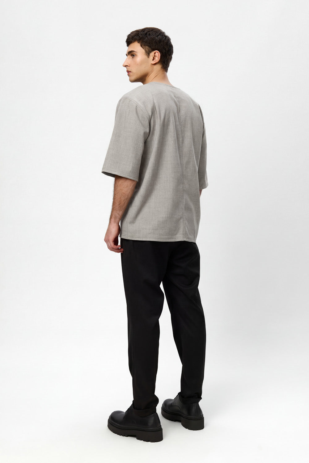 Thom grey melange cloth T-shirt