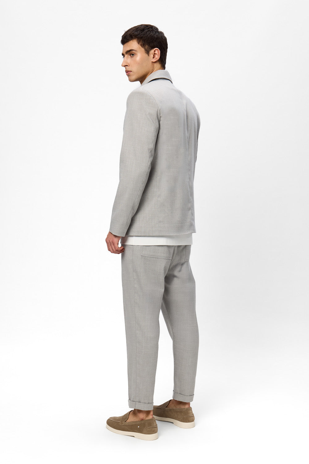 Thom Grey Melange Cloth Pants