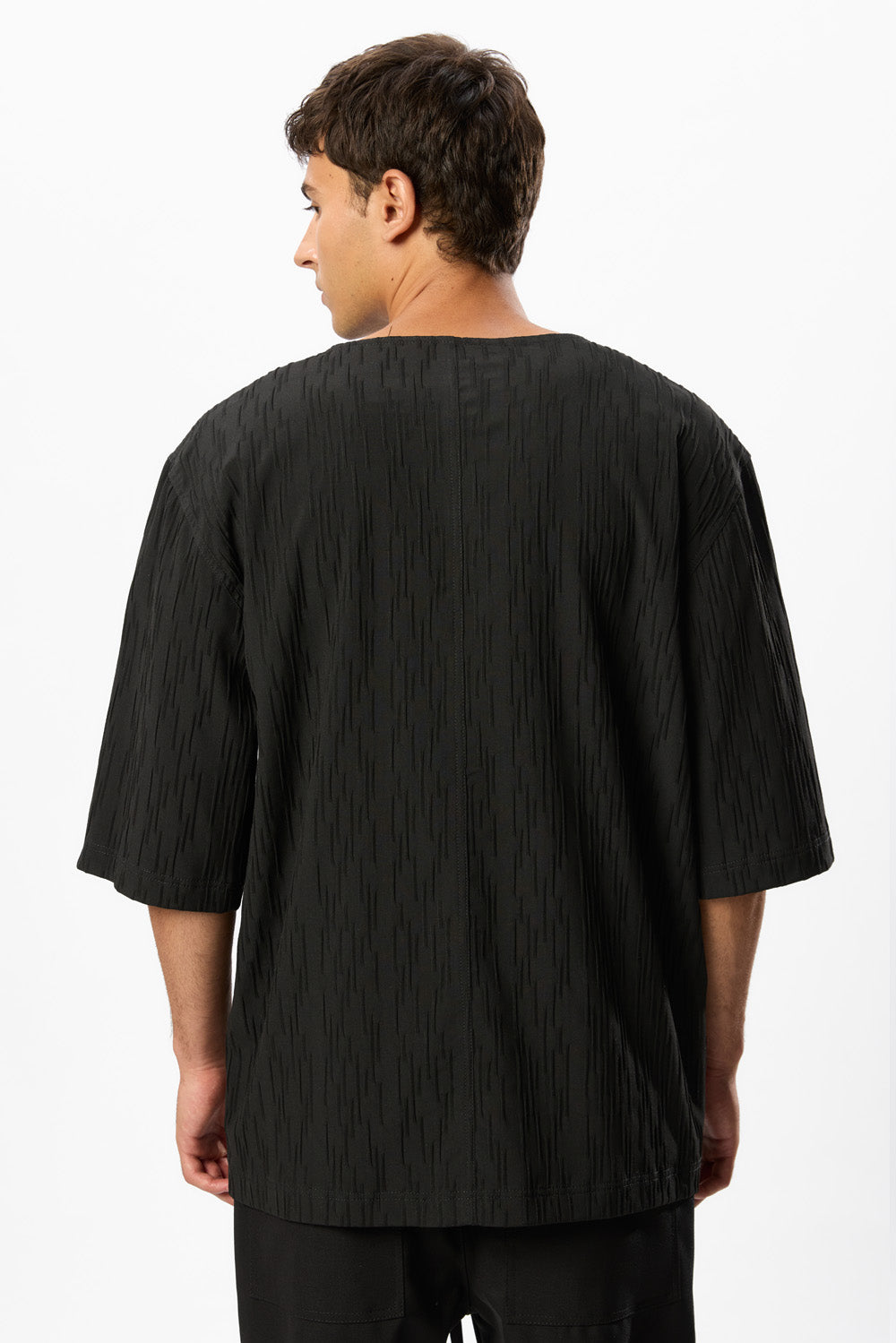 Thom Black Textured T-Shirt
