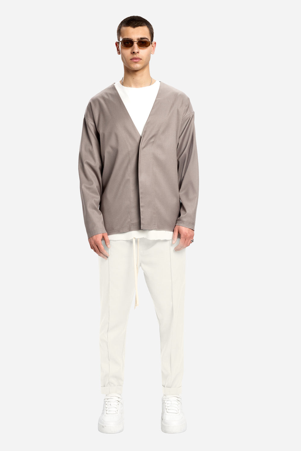 Pantalon din stofă Thom | Bărbați | Off-White | Stil Modern & Elegant | Confort & Funcționalitate | Atelier Hamza