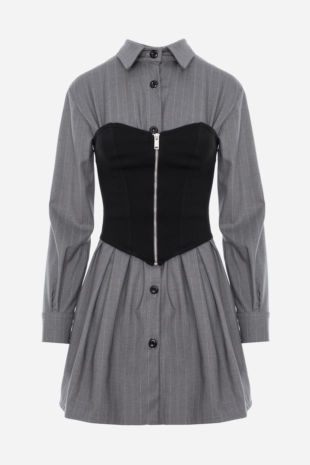 Czarna sukienka Lille z długimi rękawami