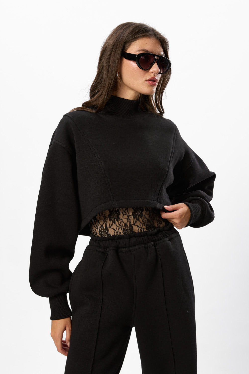 Osaka turtleneck fleece Black