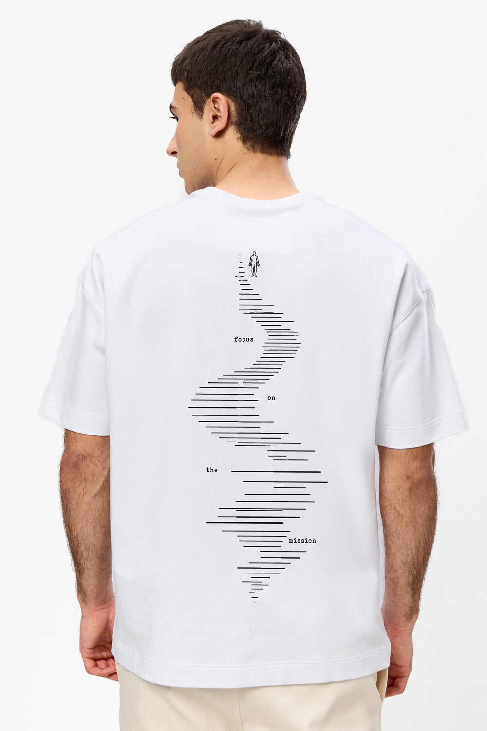 Tricou alb cu imprimeu Focus on the Mission