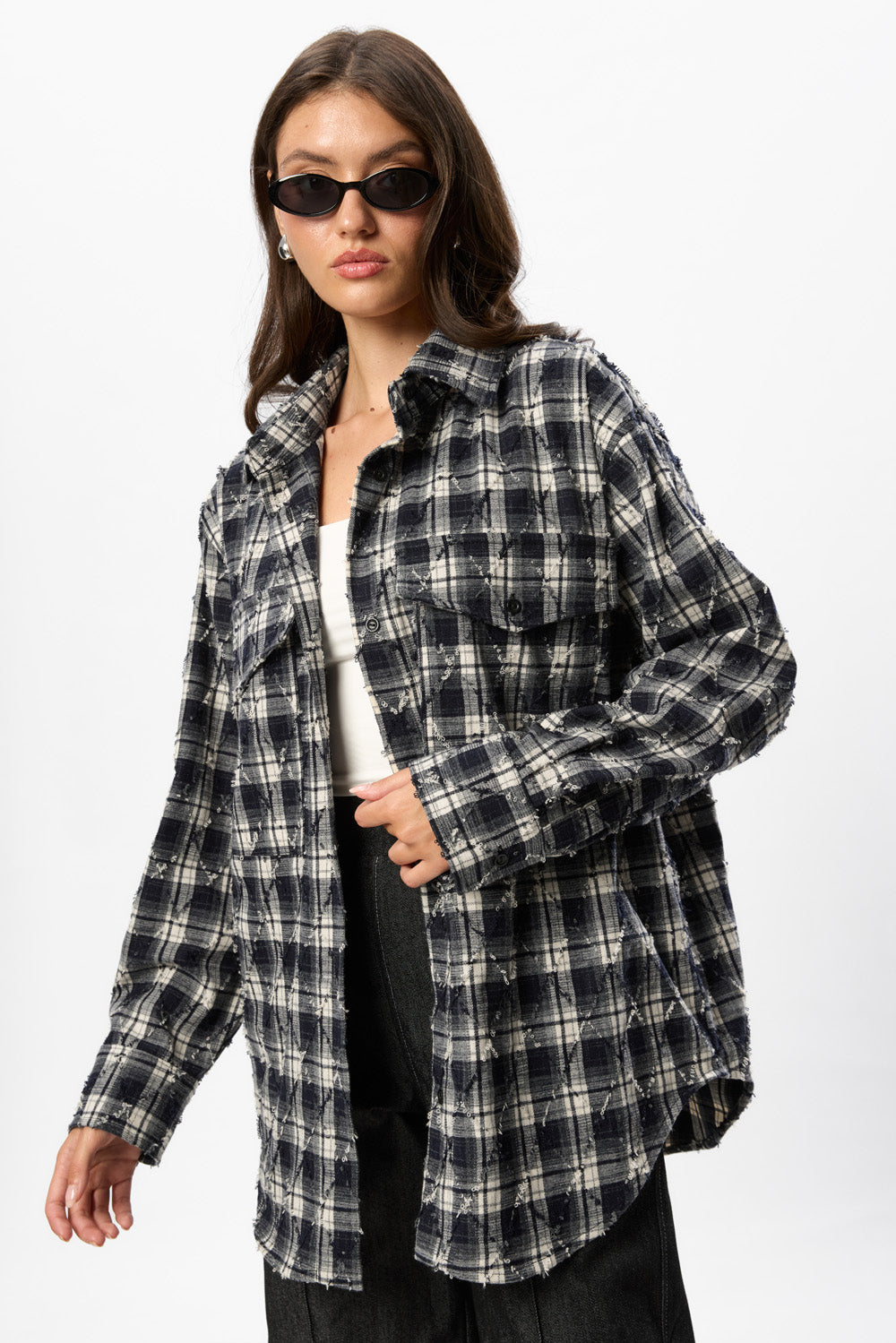 Rombo Oversized Shirt Blue