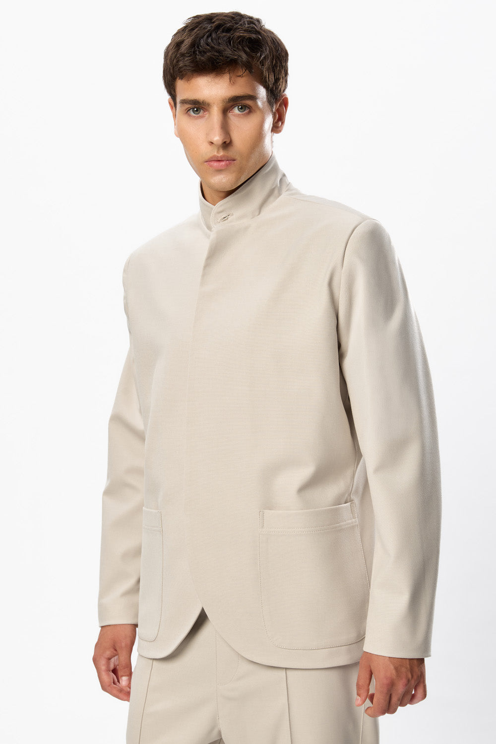 Luce Vanilla Wool Blend Cloth Jacket