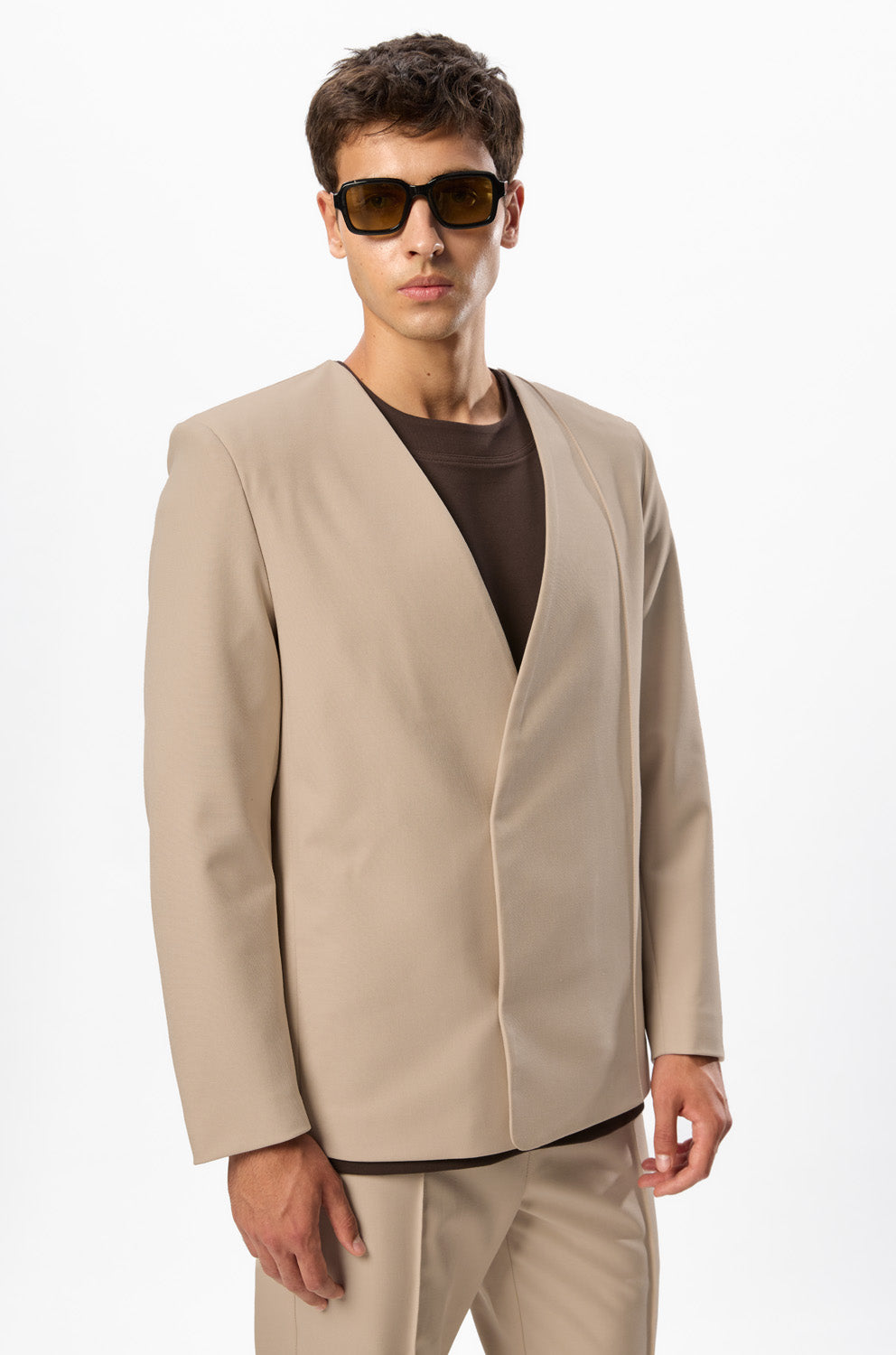 247 Beige Wool Blend Blazer
