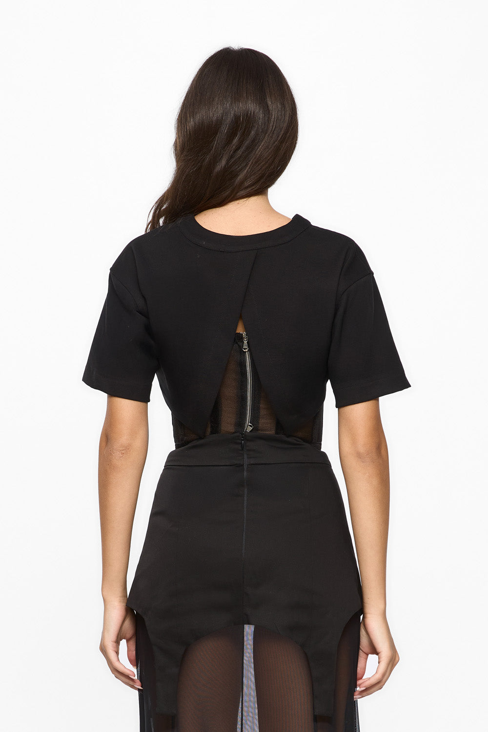 Beżowa koszulka La Perle z nadrukiem W