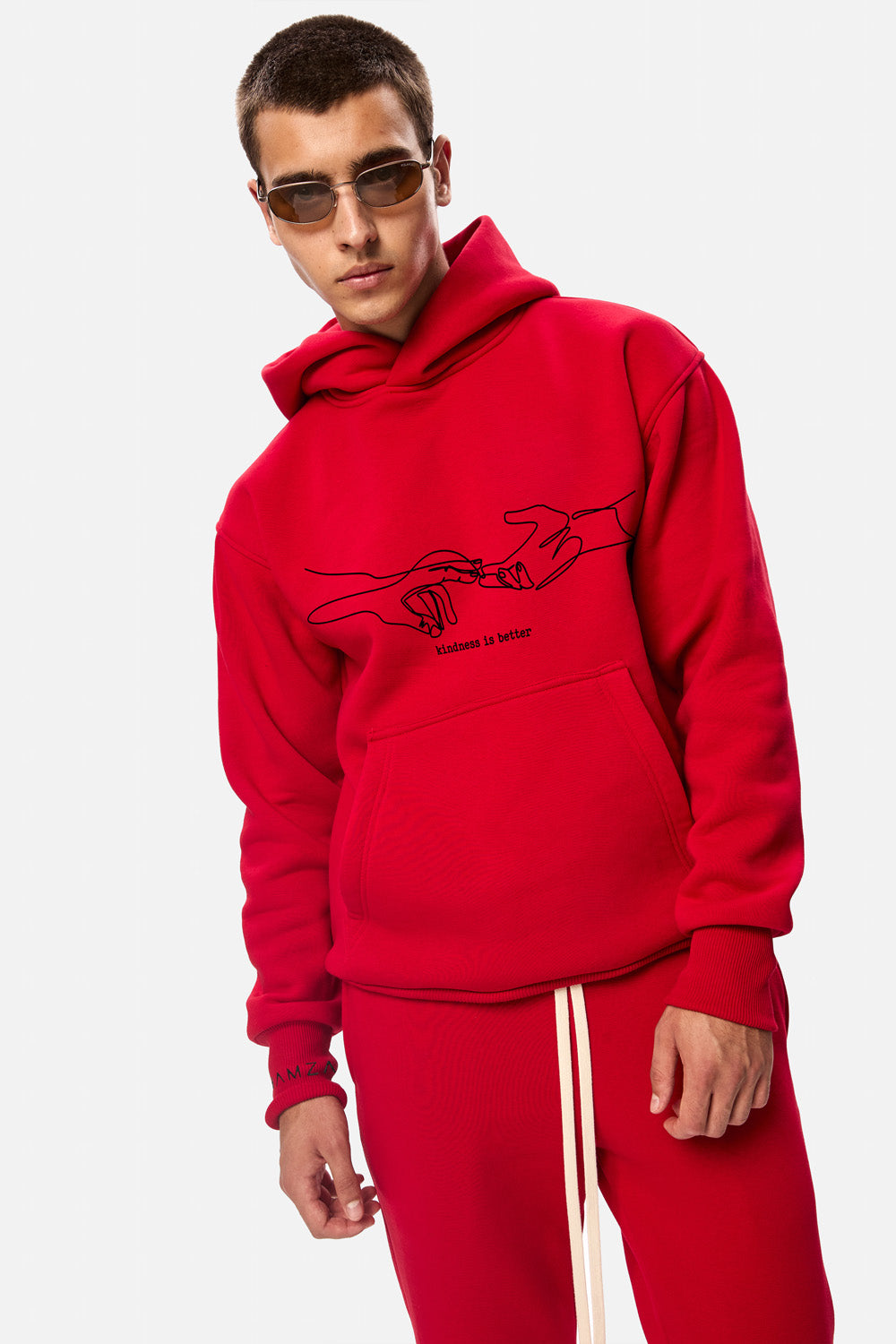 Flame Embroidered Fleece Hoodie