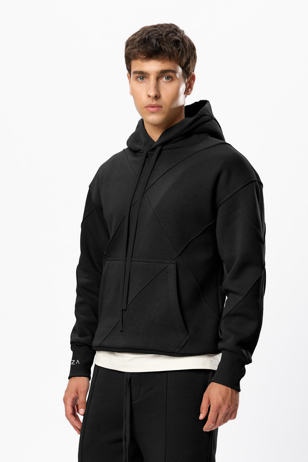 Diamond Fleece Black Hoodie