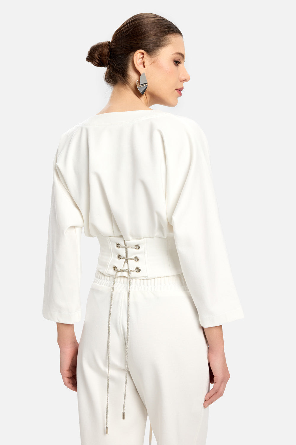 Tricou Nyssa  cu Corset| Femei | Alb | Stil Modern & Elegant | Confort & Funcționalitate | Atelier Hamza