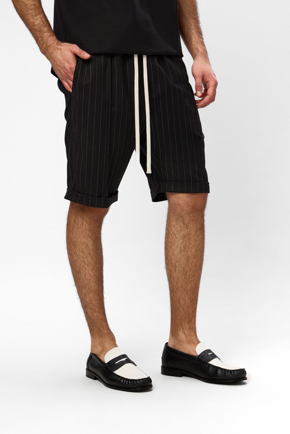 Thomas Black with stripes Cloth Shorts