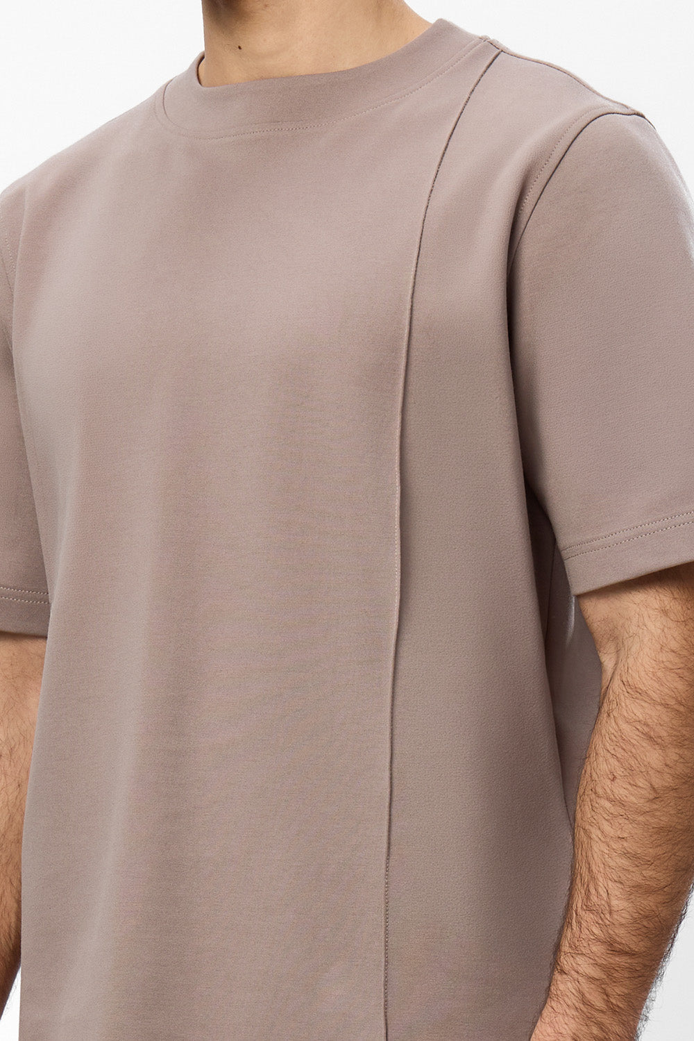 Khan V2 beige seam detail T-shirt