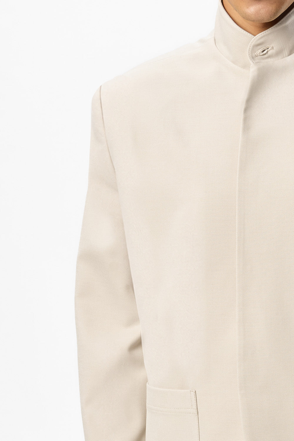 Luce Vanilla Wool Blend Cloth Jacket