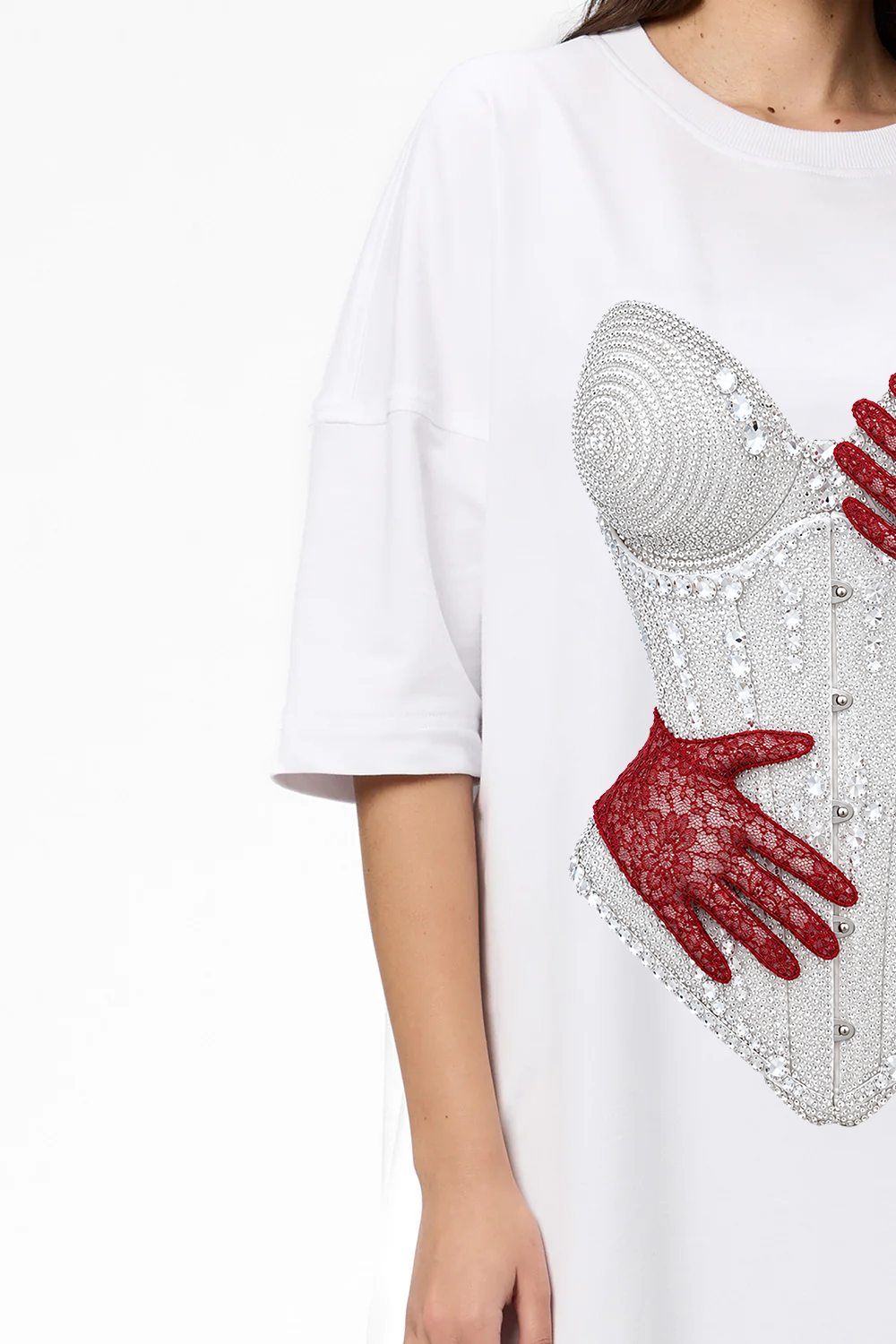 Sukienka T-shirt Bandana z nadrukiem gorsetu