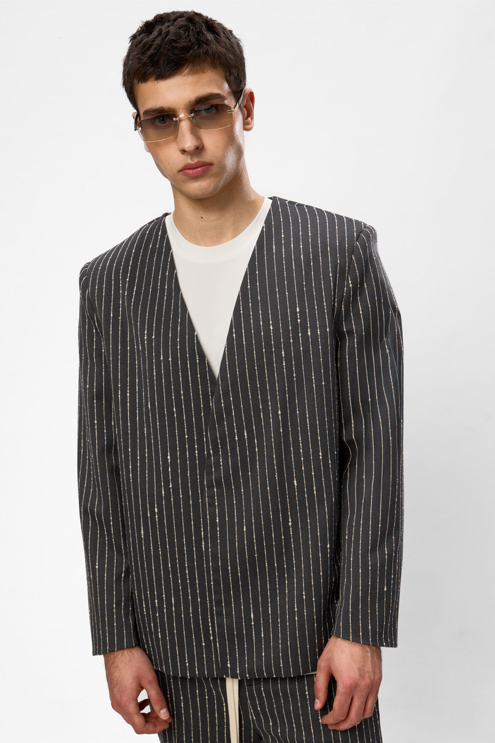 247 Grey Striped Blazer