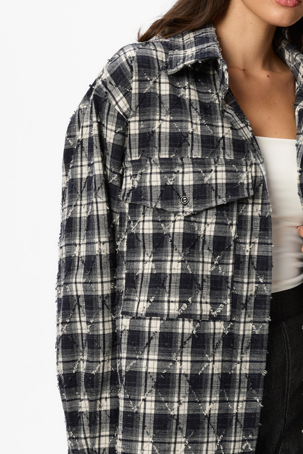 Rombo Oversized Shirt Blue