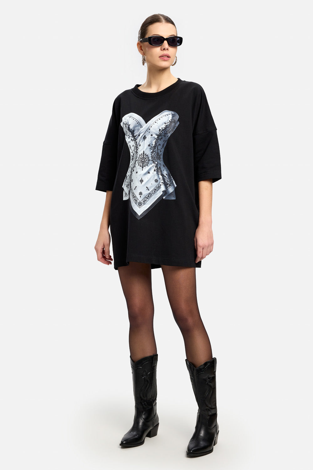 Bandana printed Corset T-shirt Dress