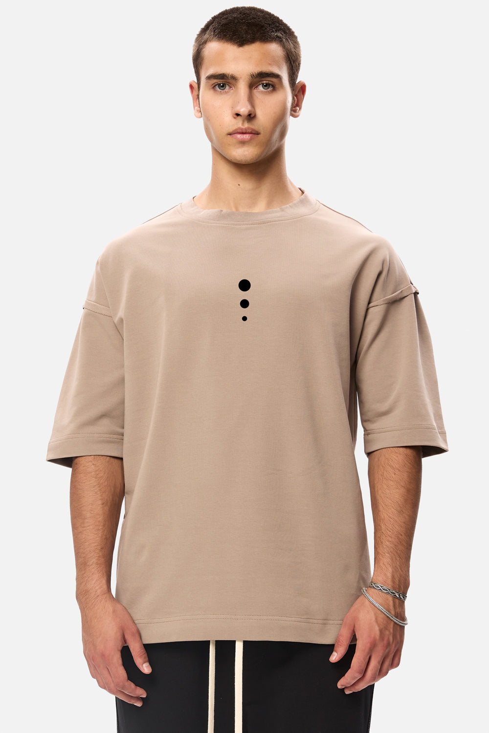 Chakra Beige Embroidered T-shirt