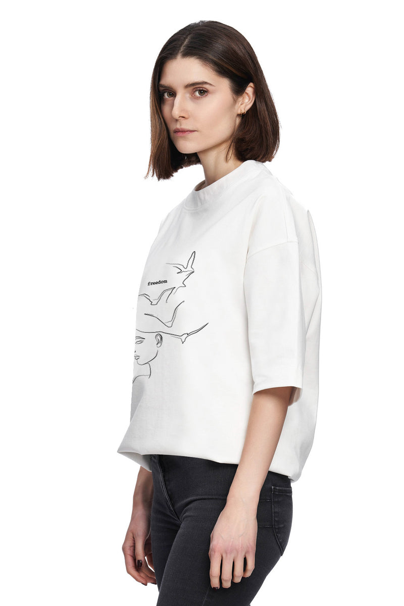 Arya embroidered W T-shirt
