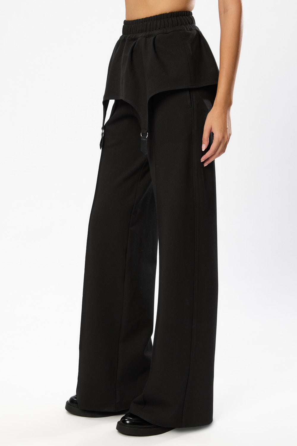 Goddess  Black elastic Pants with garter straps