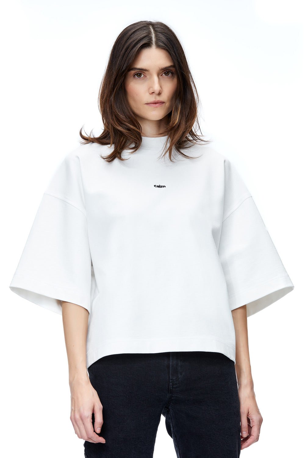 Tricou alb Kyo pentru damă | Bumbac moale și delicat | Design minimalist și confortabil | Alb | Atelier Hamza
