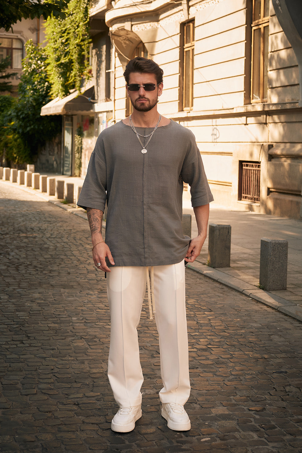 Tricou subtire Kyma  | Bărbați | Gri | Stil Modern & Elegant | Confort & Funcționalitate | Atelier Hamza