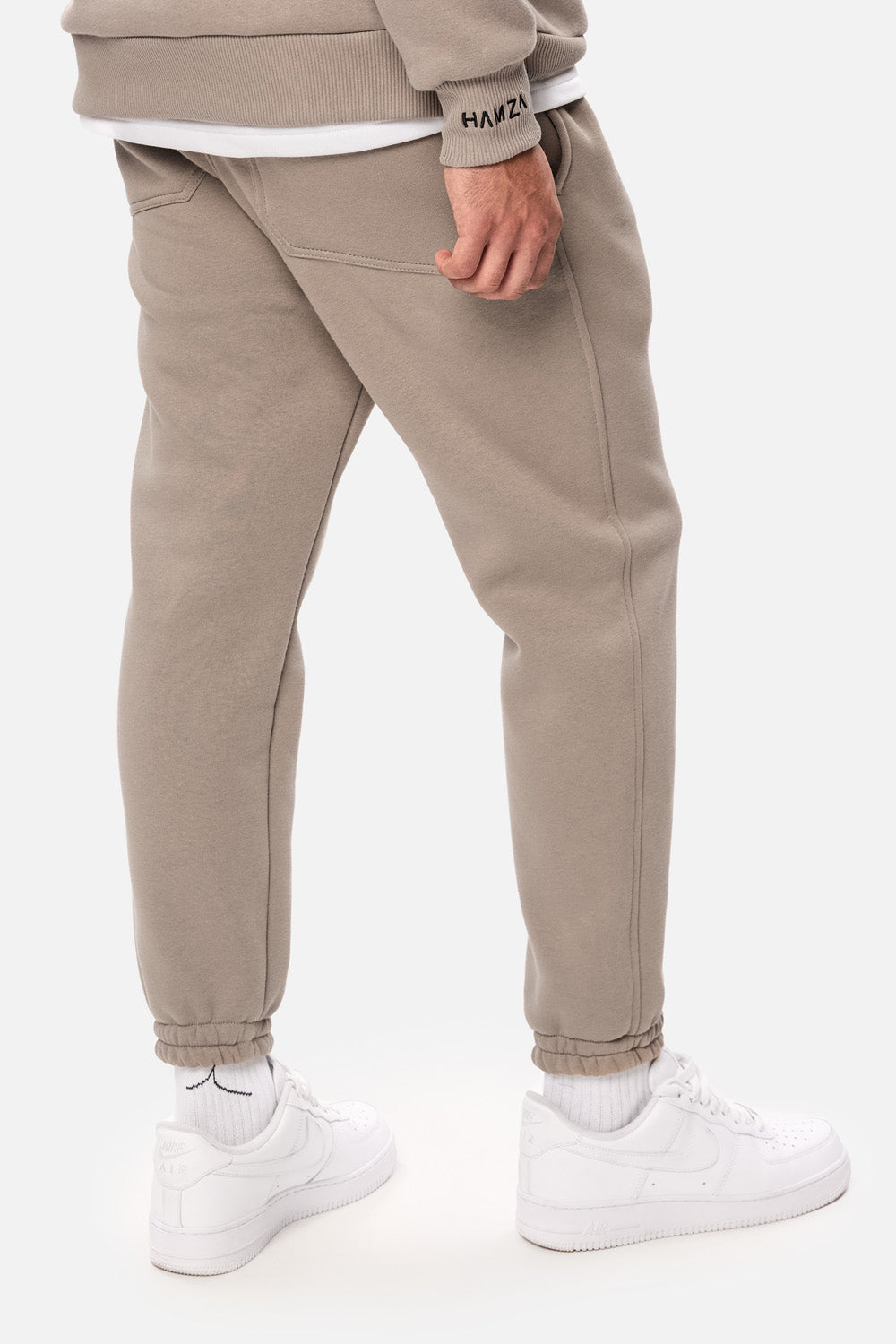 Serotonin Beige Embroidered Fleece Pants