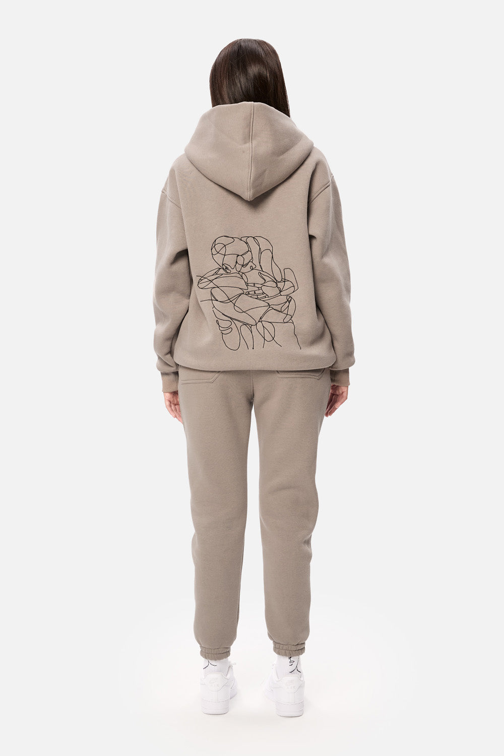 Serotonin Beige Embroidered Fleece Tracksuit W