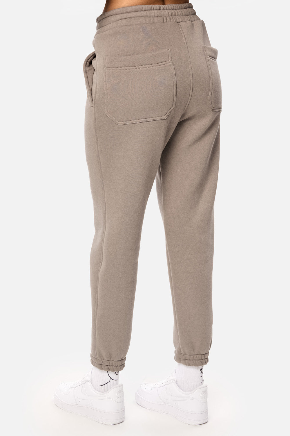 Serotonin Beige Embroidered Fleece Pants W