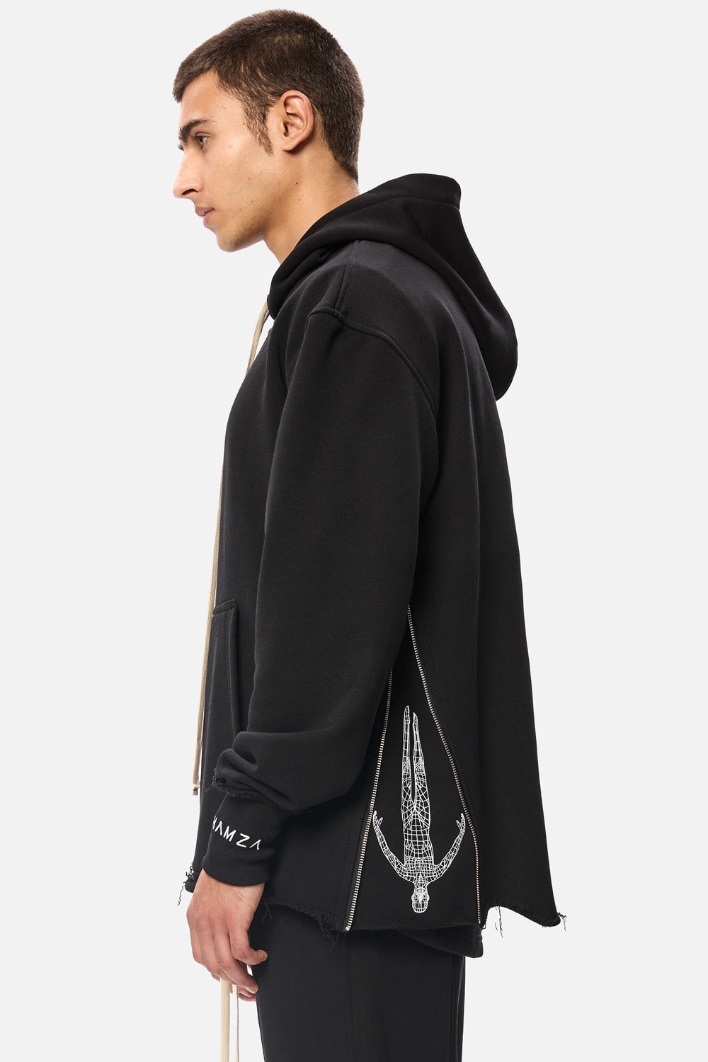 Dark Shadow printed black hoodie