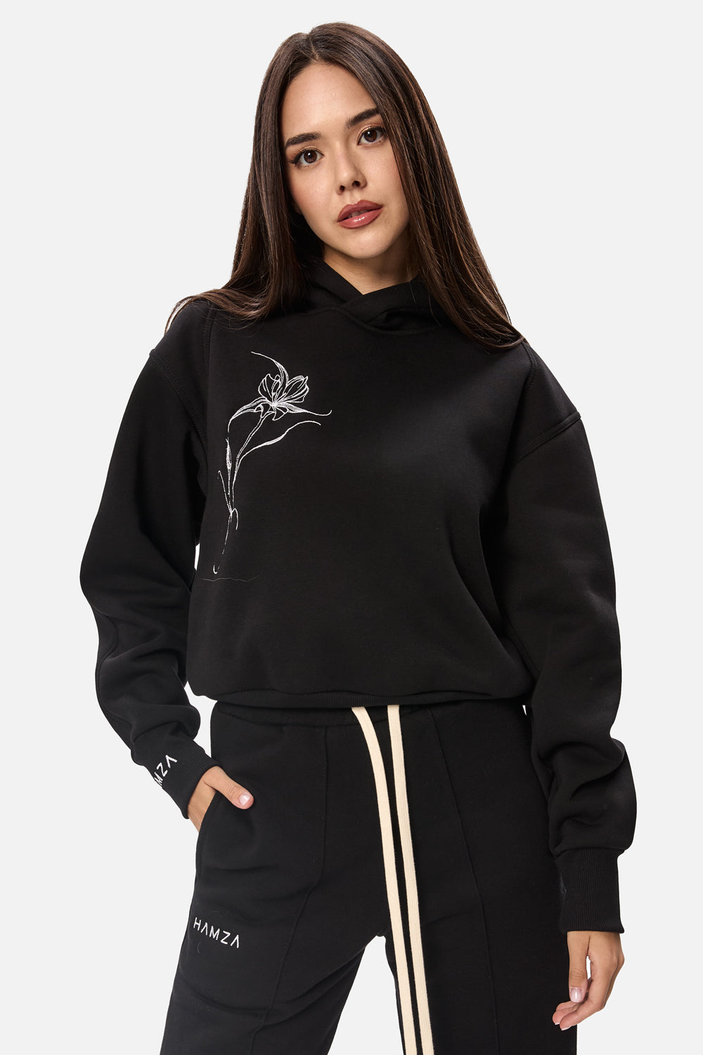 Kia Embroidered Black Hoodie W