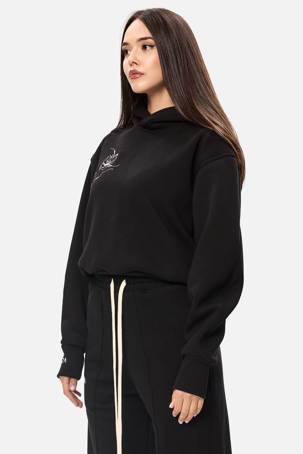 Kia Embroidered Black Hoodie W