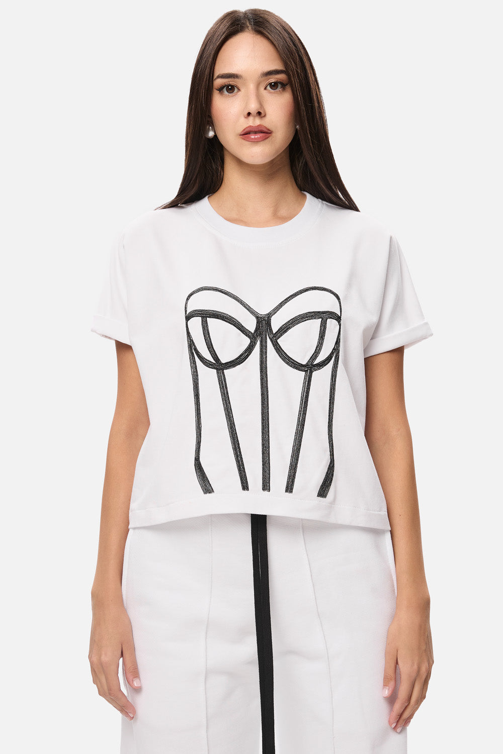 Muse Embroidered White T-shirt W