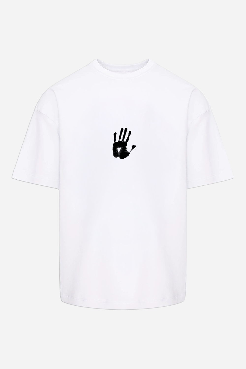 Hands printed white t-shirt