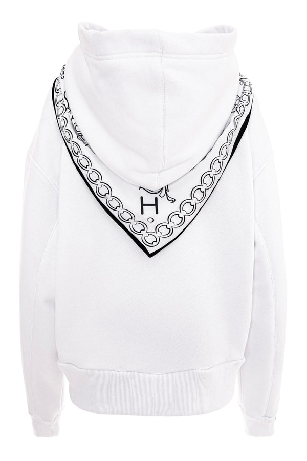 Tiffany embroidered white W Hoodie