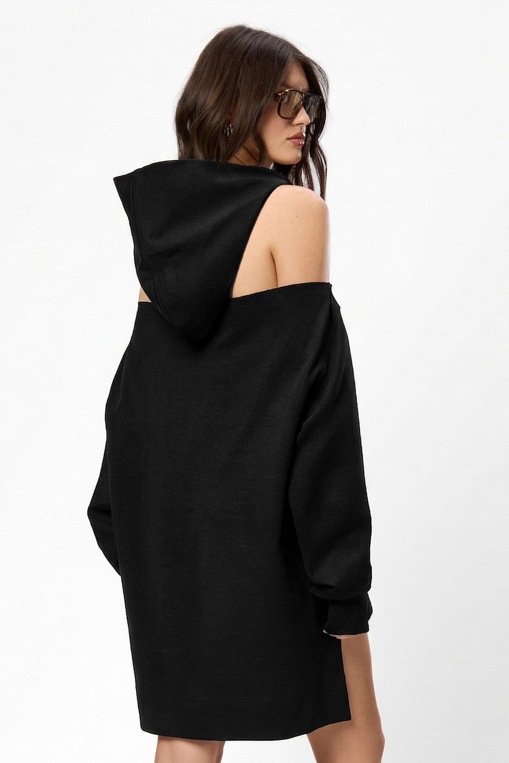 Fragile Riana Black Hoodie-Dress