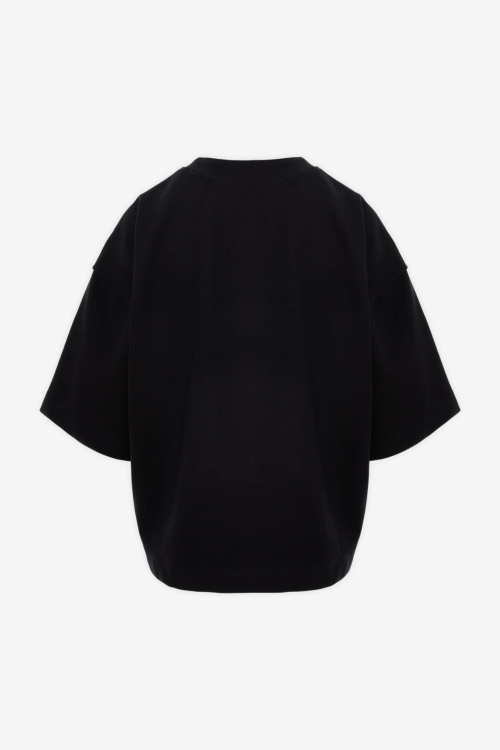Tricou damă, negru, imprimeu Pochette, viscoză premium, croială oversized, detalii elegante (mâneci conice).
